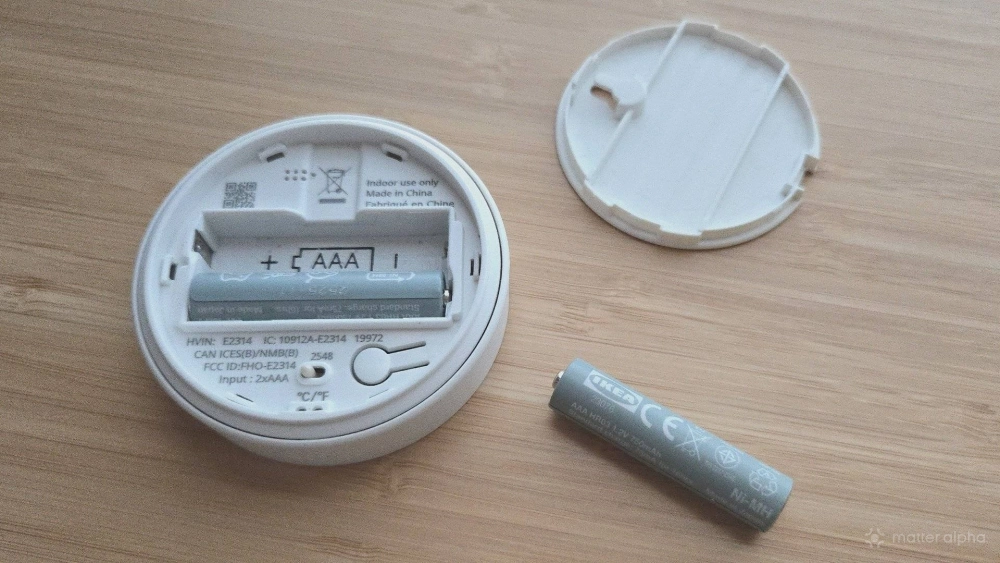 Aaa batteries in an ikea timmerflotte sensor
