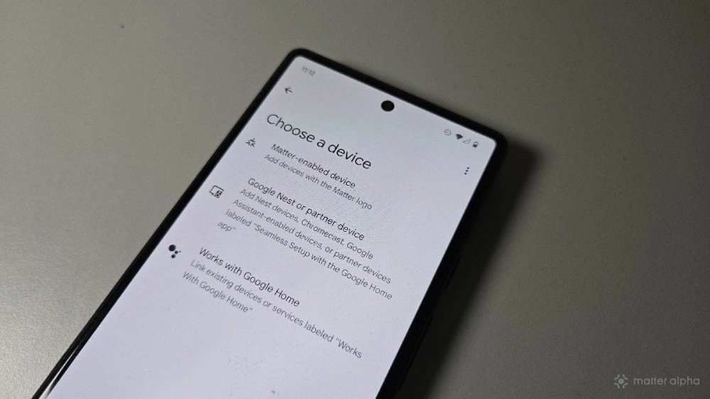 Adding a device in google home on a google pixel 6