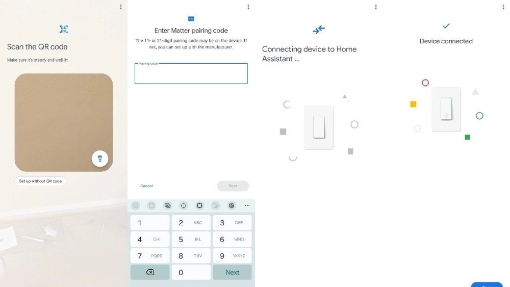 Adding a matter device using home assistant