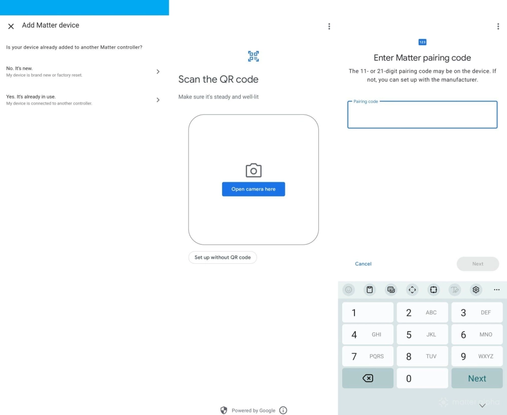 Adding a new matter device in home assistant