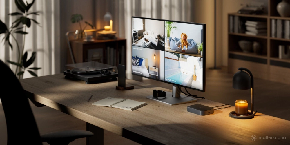 Ai hub on desktop monitoring cameras