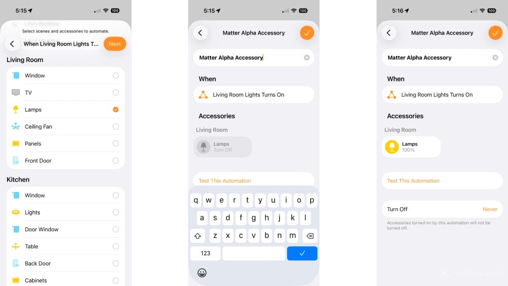 Apple home accessory automation ios26 steps 4