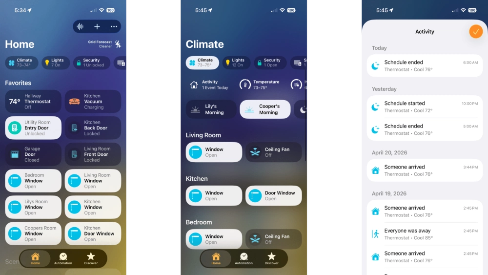 Apple home adaptive temperature history ios26 steps