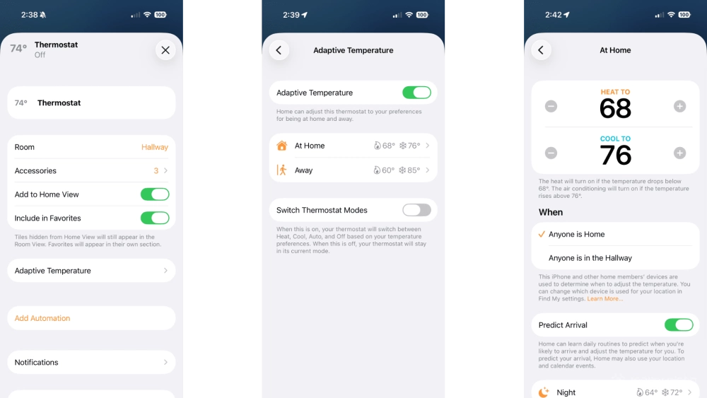 Apple home adaptive temperature preferred ios26 steps 2
