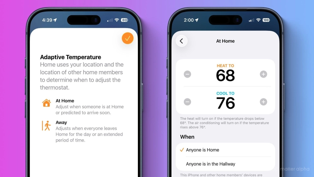 Apple home adaptive temperature screens lifestyle