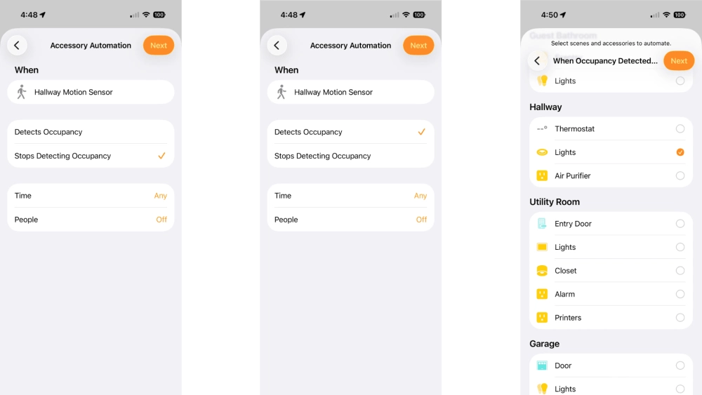 Apple home sensor automation ios26 steps 3