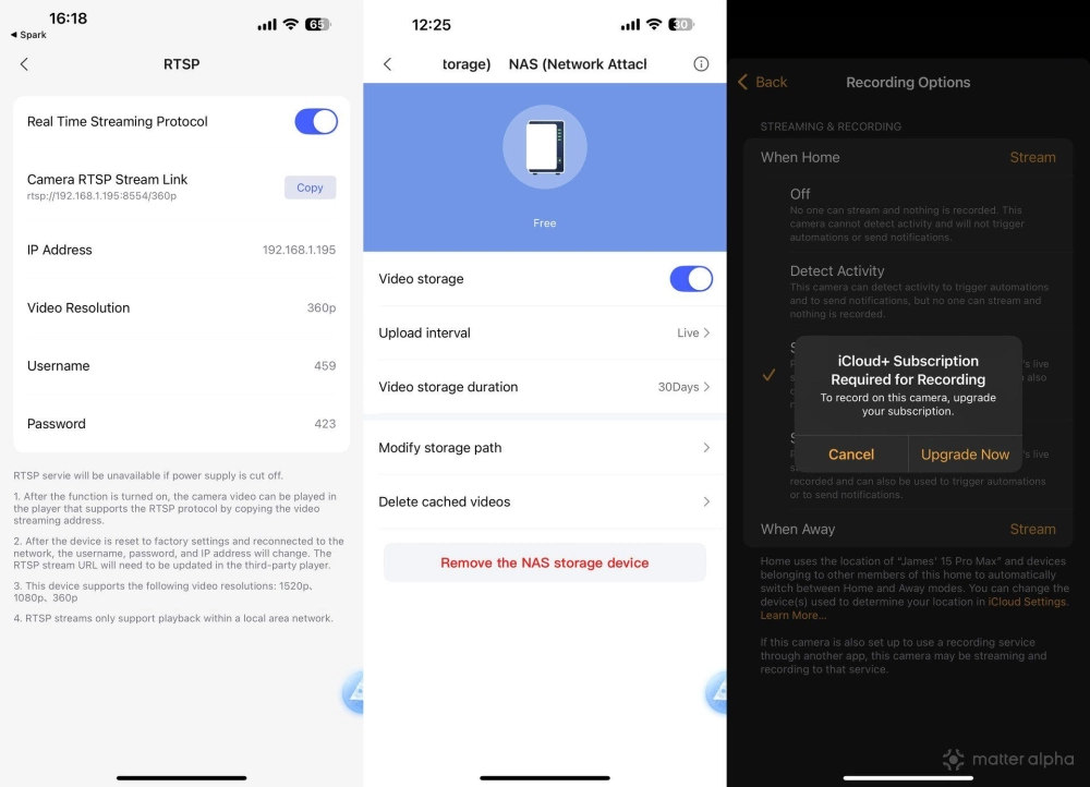 Aqara camera hub g5 pro recording options and local storage