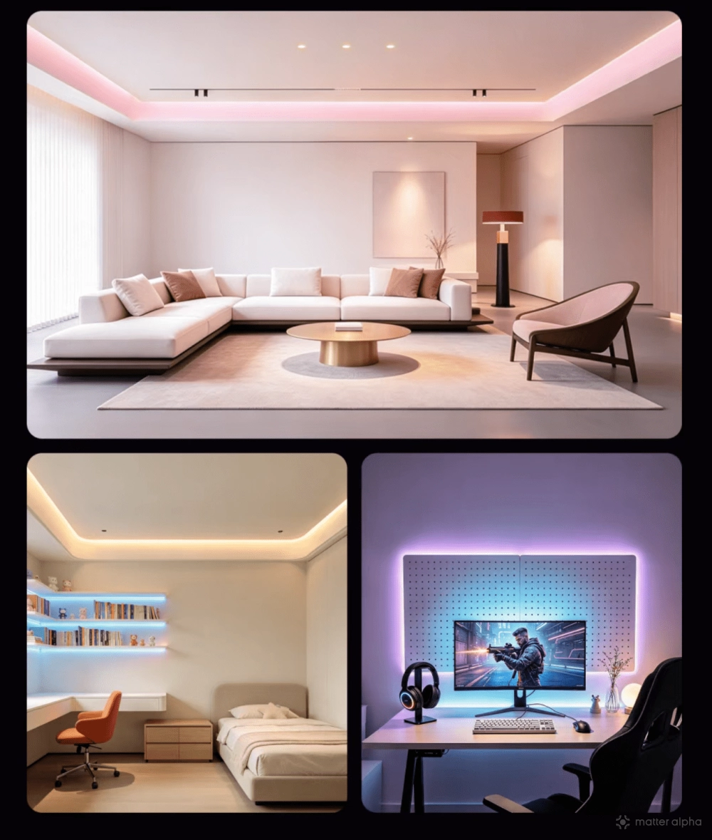 Aqara h1 lighting series in a room Aqara h1 lighting series in a room