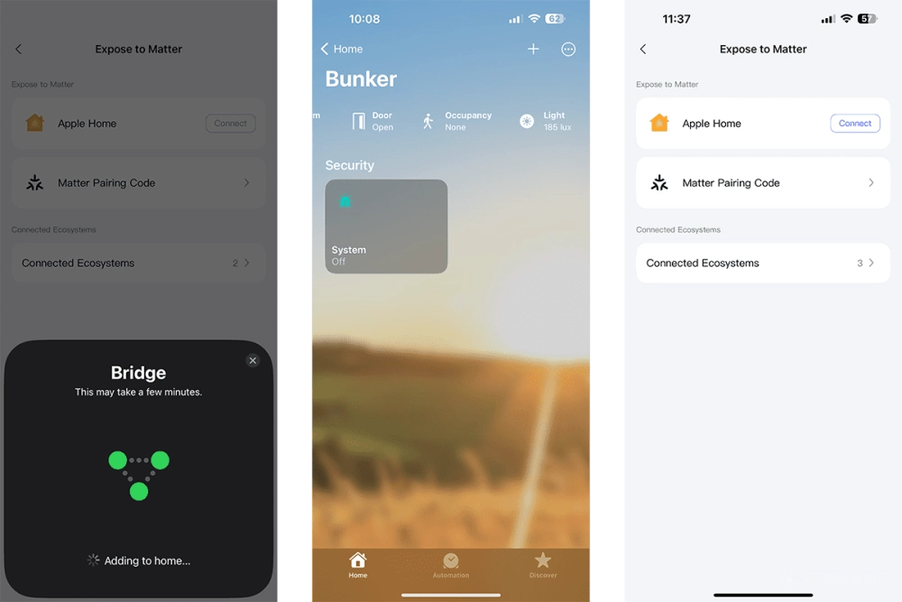 Aqara m3 screenshots bridge and homekit expose devices Aqara m3 screenshots bridge and homekit expose devices