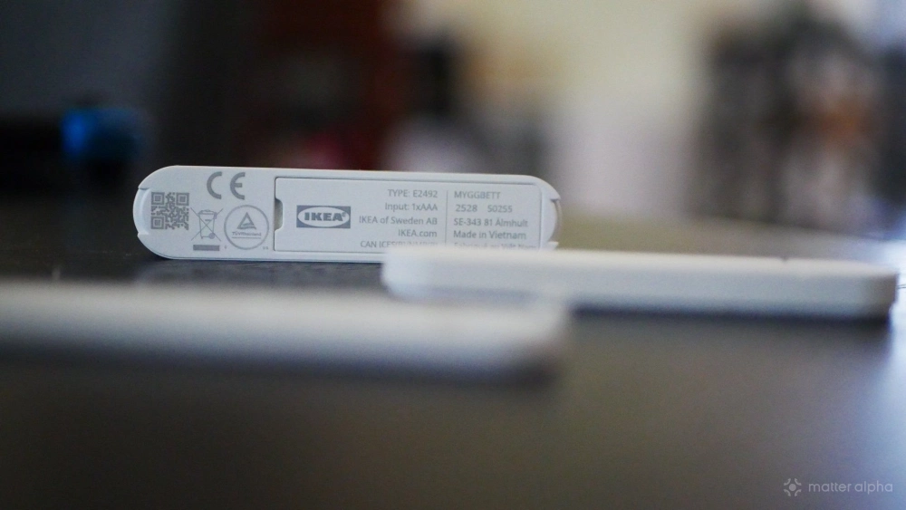 Closeup of the battery compartment on an ikea myggbett