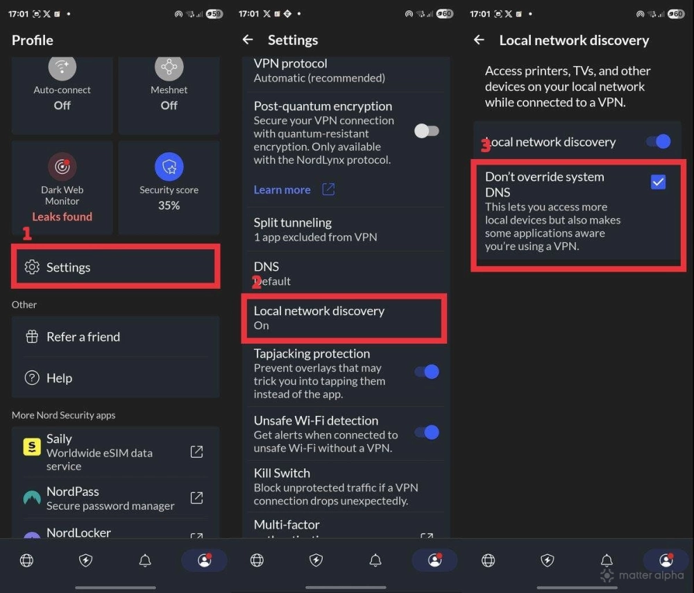 Configure NordVPN on Android for use with Matter Configure NordVPN on Android for use with Matter
