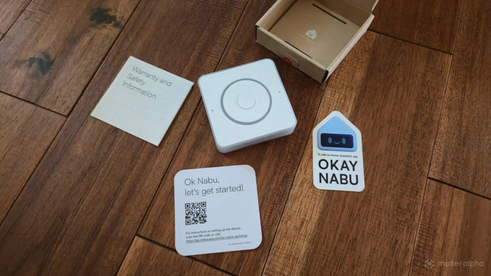 Contents of a home assistant voice preview edition box