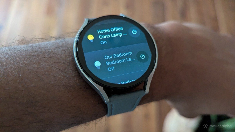 Devices listed in samsung smartthings on a galaxy watch 6