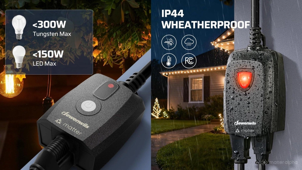 Dewenwils wifi matter smart outdoor dimmer plug features lifestyle Dewenwils wifi matter smart outdoor dimmer plug features lifestyle