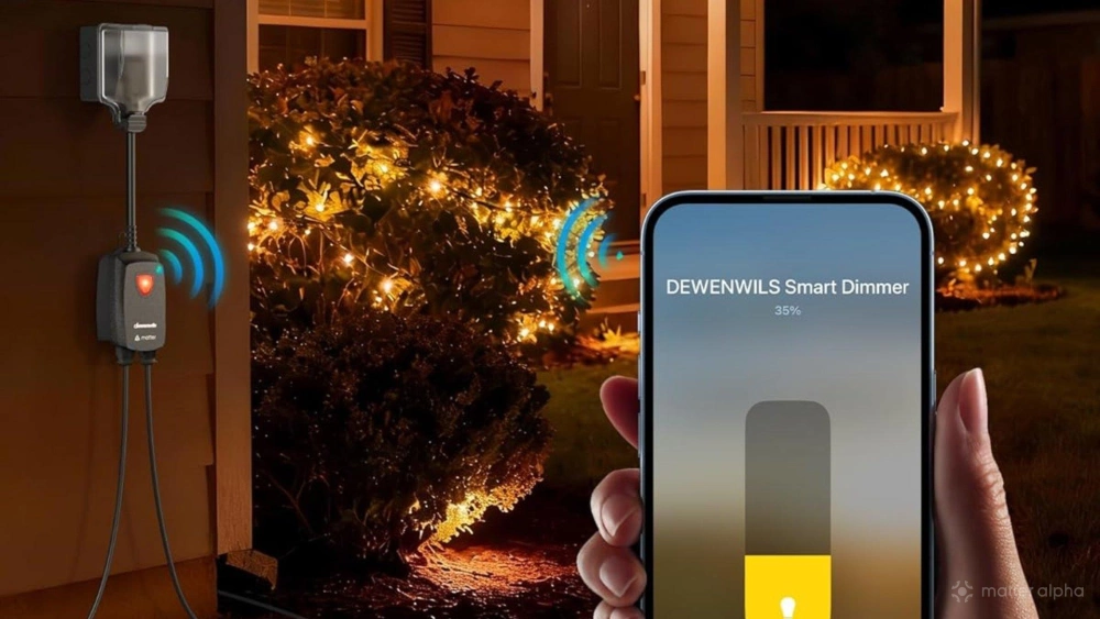Dewenwils wifi matter smart outdoor dimmer plug lifestyle 2 Dewenwils wifi matter smart outdoor dimmer plug lifestyle 2
