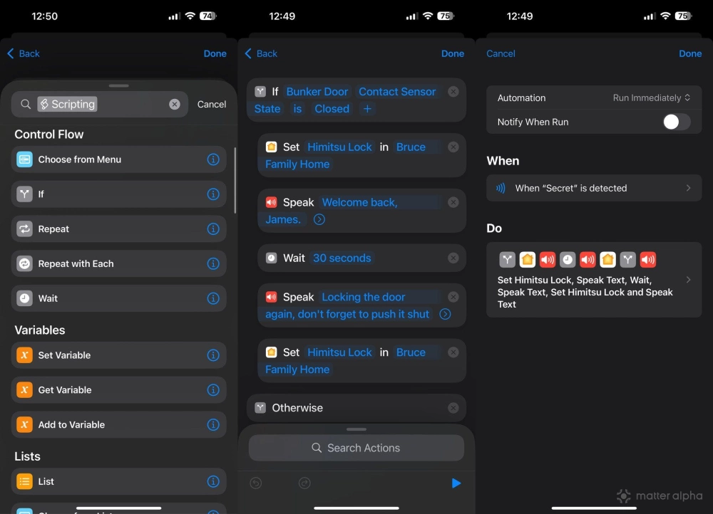 Door lock if else automation