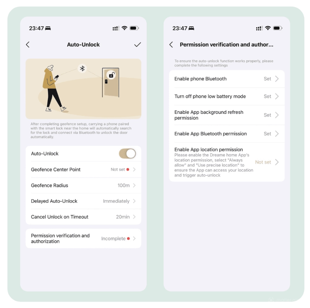 Dreame door lock a10 geofence
