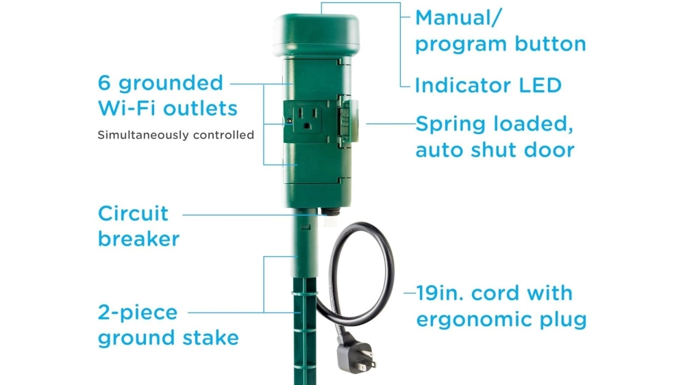 Enbrighten wifi outdoor yard stake features