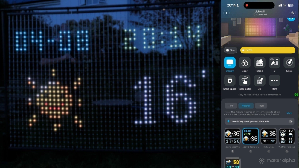 Govee lightwall tools display Govee lightwall tools display