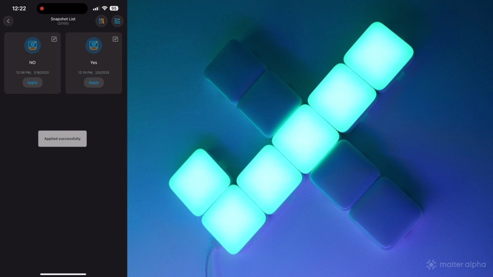 Govee mini panels yes symbol