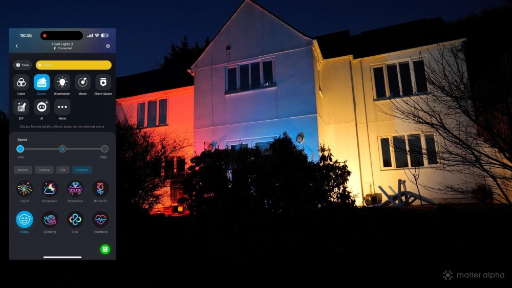 Govee outdoor flood lights 2 app scene selection