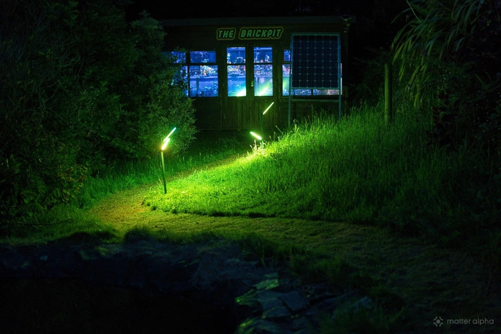 Govee outdoor garden light review wide shot in garden green