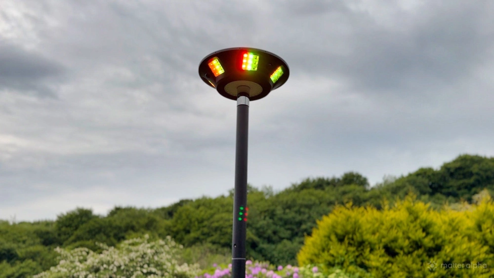 Govee outdoor lamp post review led segments in the daytime
