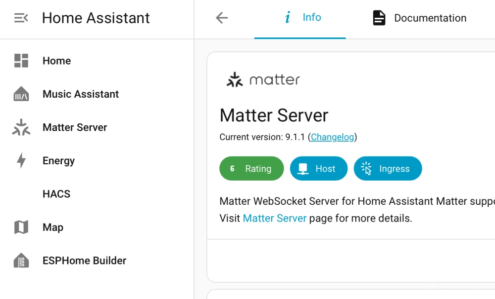 Ha matter server sidebar icon