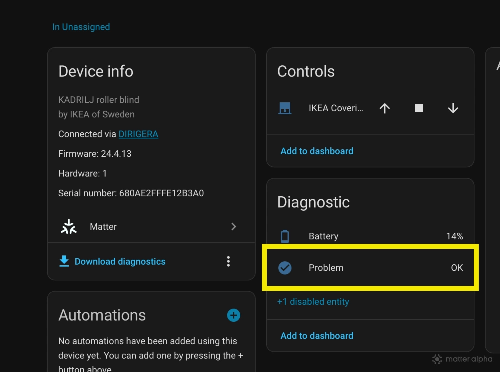 Ha matter window covering operation state