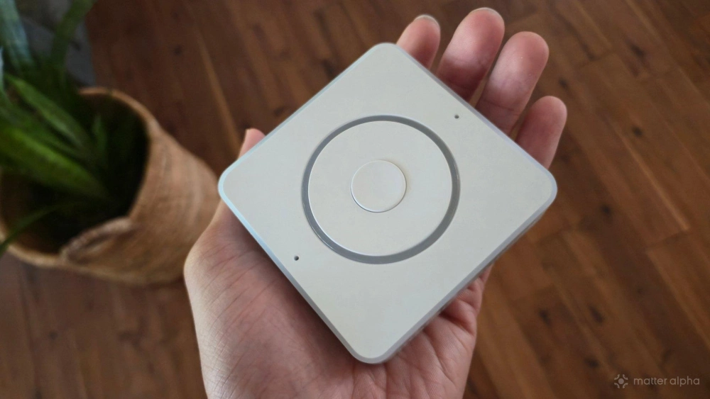 Hand holding a home assistant voice preview edition