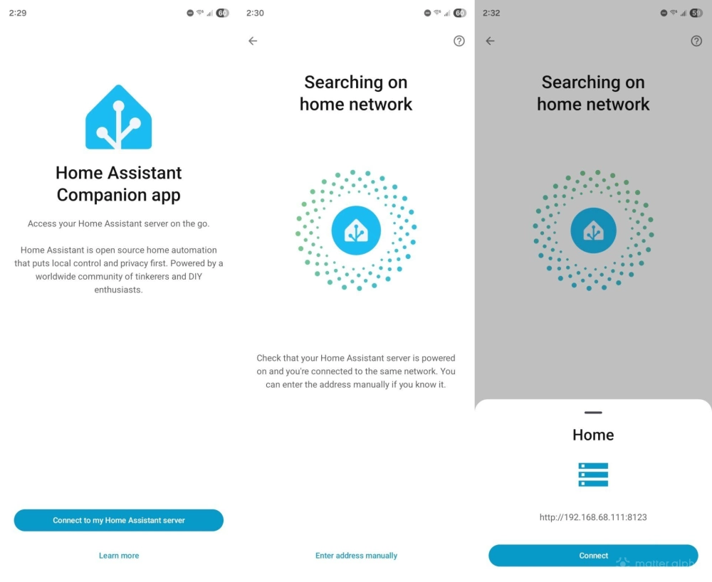 Adding a Home Assistant server to the Android app.