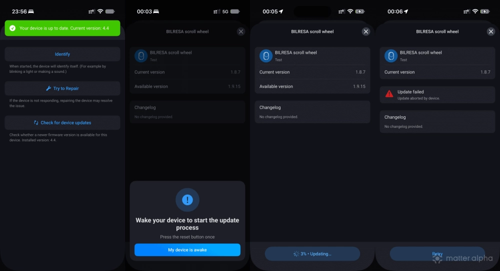 Homey matter ota screenshots merged Homey matter ota screenshots merged