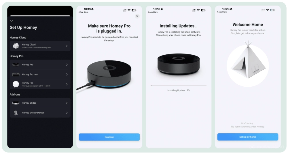 Homey setup Homey setup