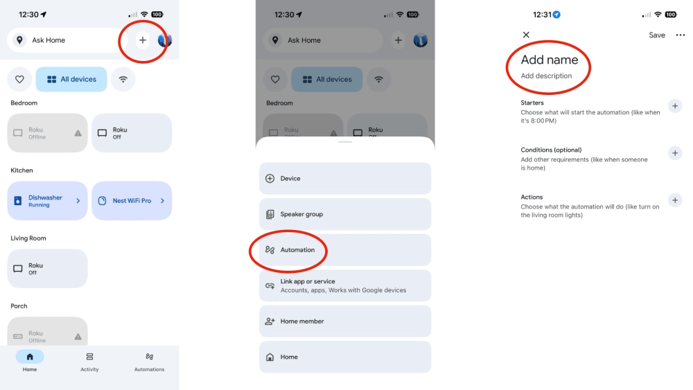 How to create button actions google home steps 1