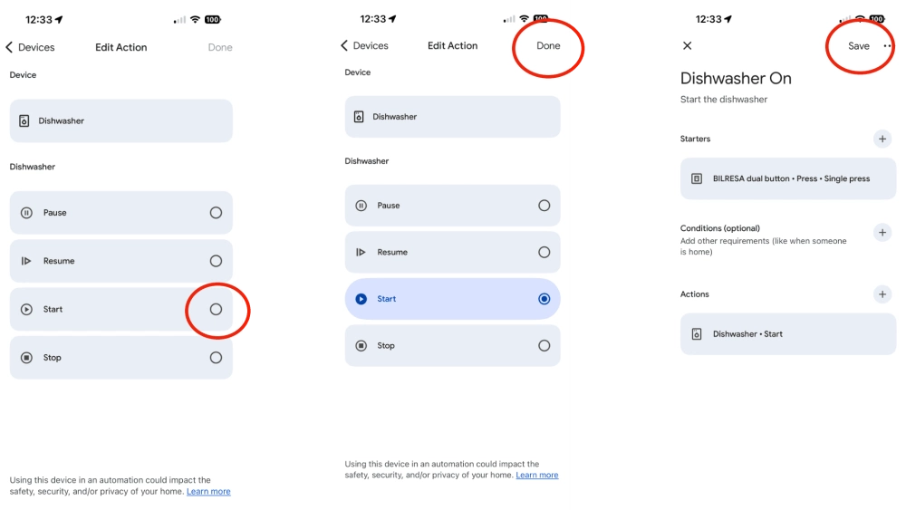 How to create button actions google home steps 5