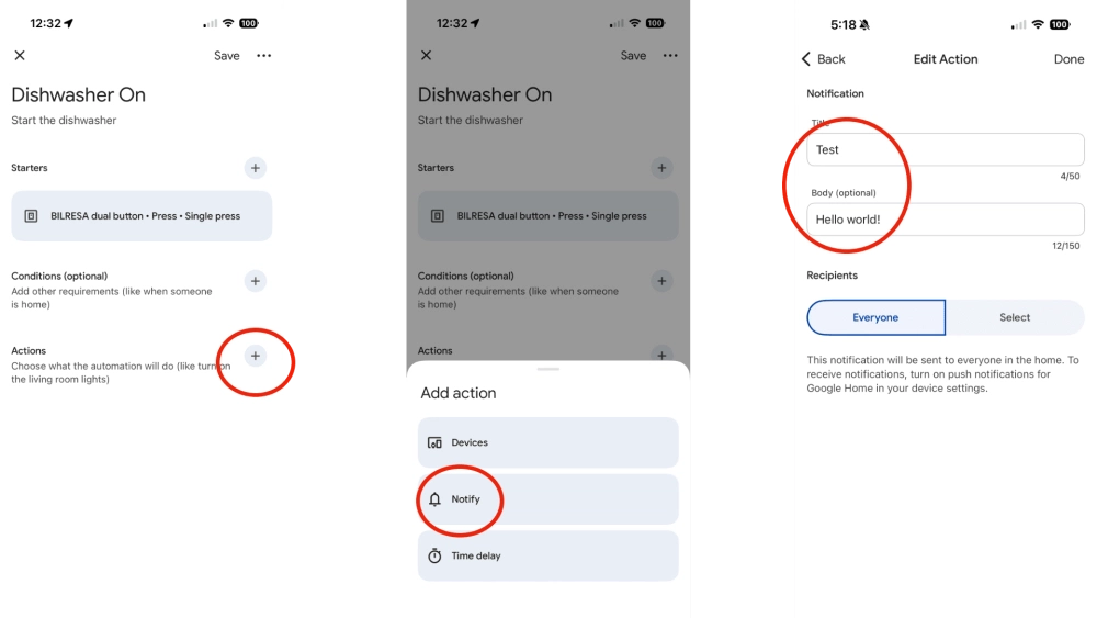 How to create button notifications google home steps 4