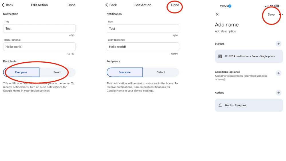 How to create button notifications google home steps 5
