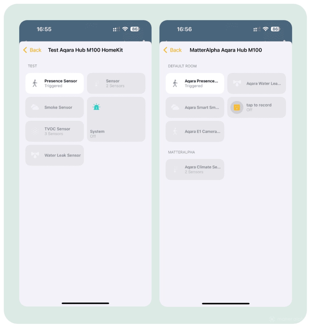 Hub m100 apple matter vs hk