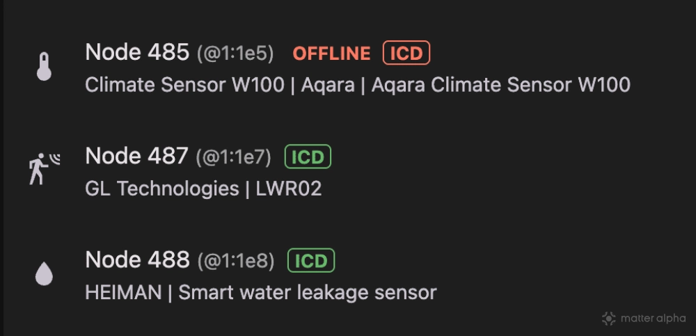 Icd matter server devices with lables Icd matter server devices with lables
