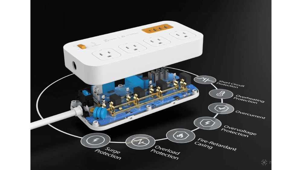 J5create jspac4430 matter smart plug power strip safety features
