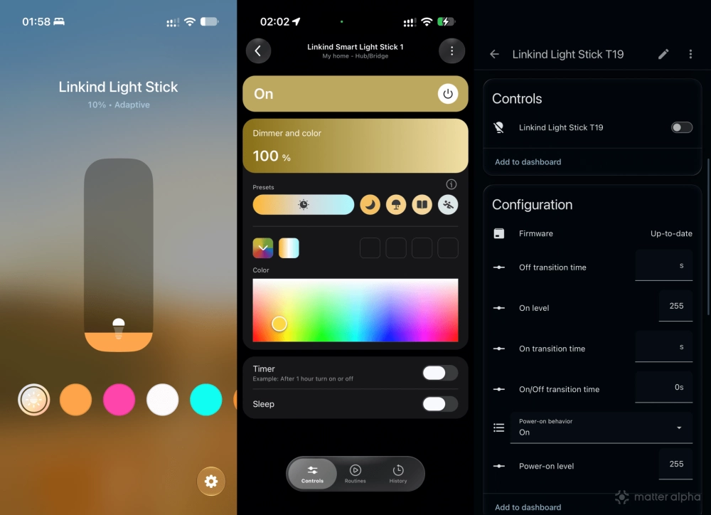 Linkind light stick t19 matter app Linkind light stick t19 matter app