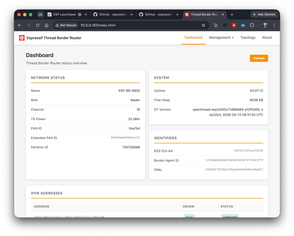 M5stack otbr dashboard M5stack otbr dashboard