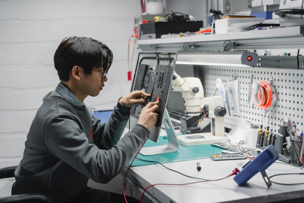 Engineer working on tech