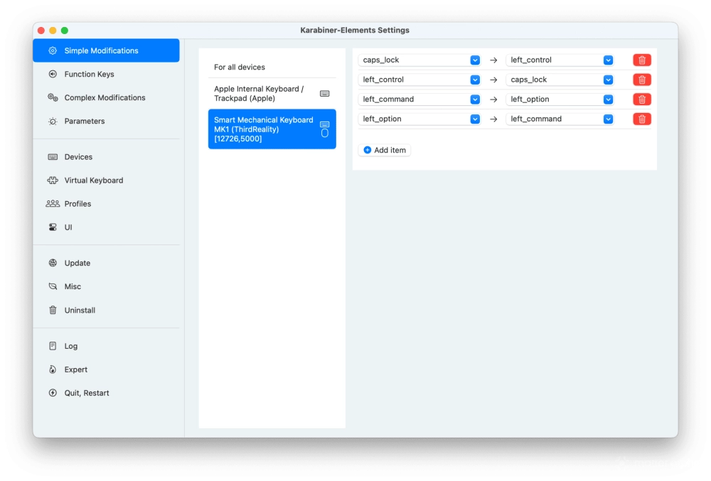 Modify keys for mac Modify keys for mac