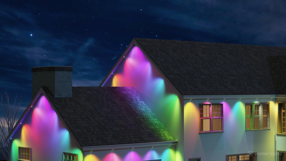 Permanent outdoor lights prism tricolor patterns
