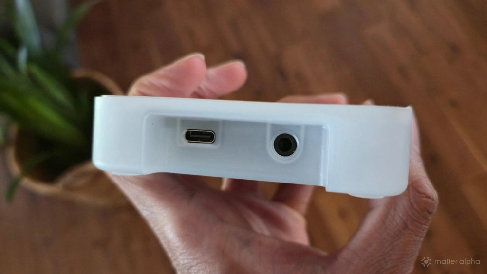 Ports on the back of a home assistant voice preview edition