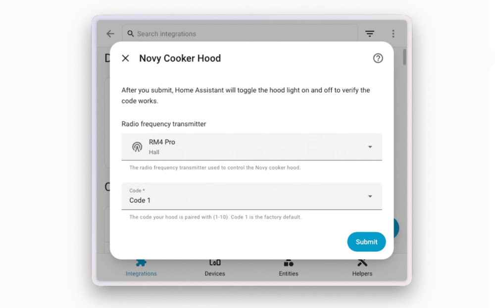 Rf support in home assistant Rf support in home assistant