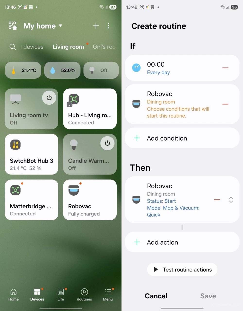 Roborock S7 paired with Matter on Samsung SmartThings Roborock S7 paired with Matter on Samsung SmartThings