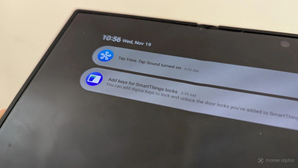 Smartthings notifications on a samsung galaxy z fold 6