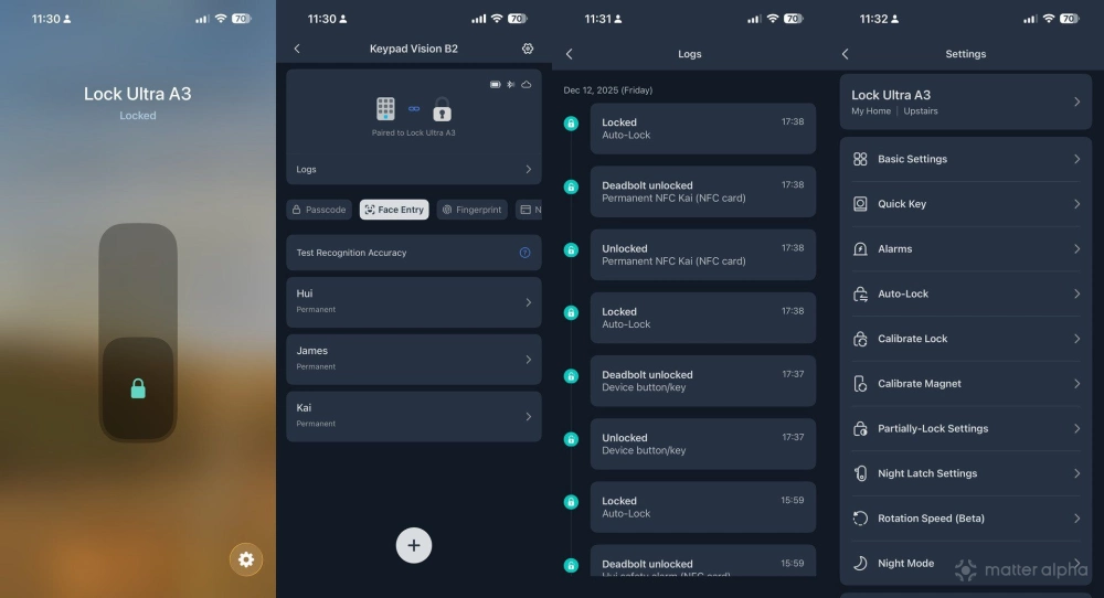 Switchbot app and matter lock screenshots Switchbot app and matter lock screenshots